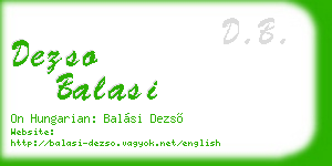 dezso balasi business card