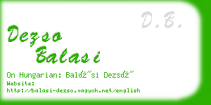 dezso balasi business card